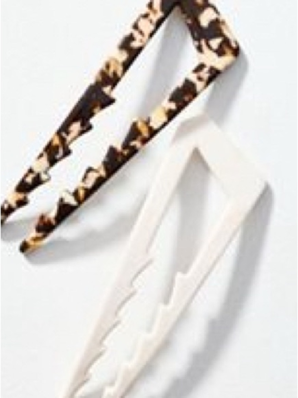 Anthropologie Oversized Resin Tortoiseshell and White Hair Clips